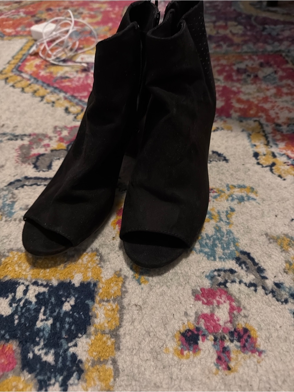 Old Navy Black Open-Toe Ankle Booties